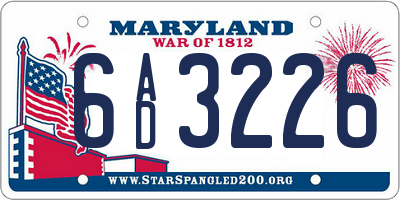 MD license plate 6AD3226