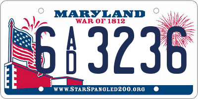 MD license plate 6AD3236