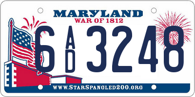 MD license plate 6AD3248