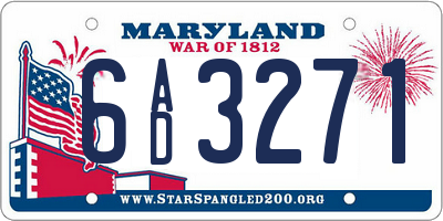 MD license plate 6AD3271