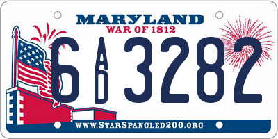 MD license plate 6AD3282