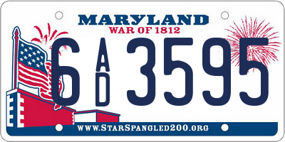 MD license plate 6AD3595
