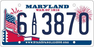 MD license plate 6AD3870