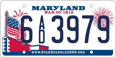 MD license plate 6AD3979