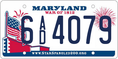 MD license plate 6AD4079