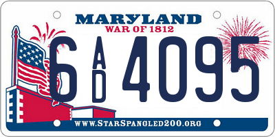 MD license plate 6AD4095