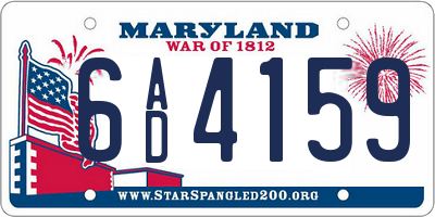 MD license plate 6AD4159