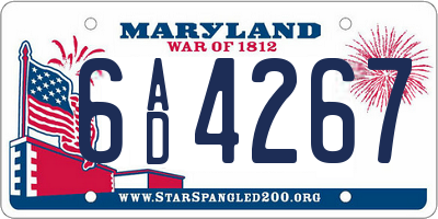 MD license plate 6AD4267