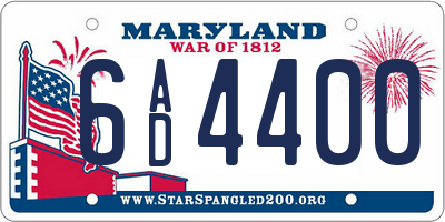 MD license plate 6AD4400