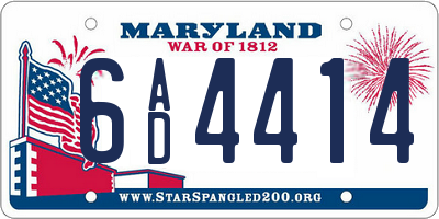 MD license plate 6AD4414