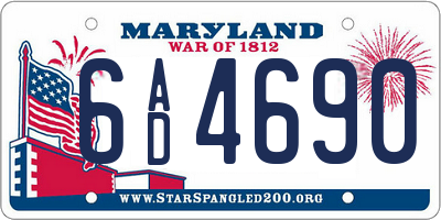 MD license plate 6AD4690