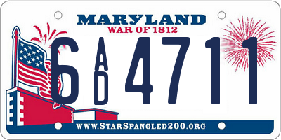 MD license plate 6AD4711