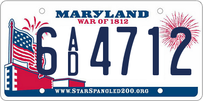 MD license plate 6AD4712