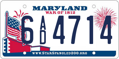 MD license plate 6AD4714