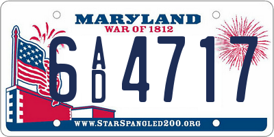 MD license plate 6AD4717