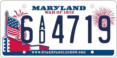 MD license plate 6AD4719