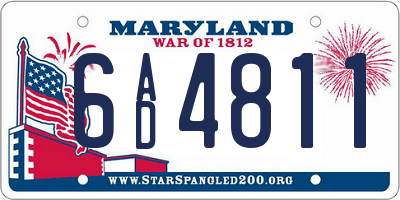MD license plate 6AD4811