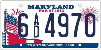 MD license plate 6AD4970
