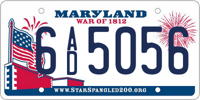 MD license plate 6AD5056