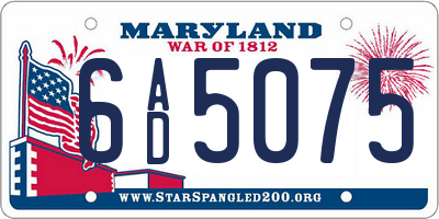 MD license plate 6AD5075