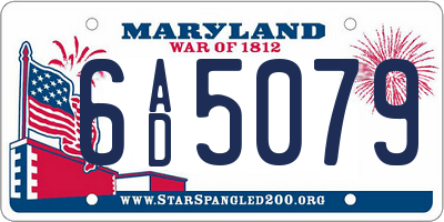 MD license plate 6AD5079