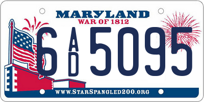 MD license plate 6AD5095