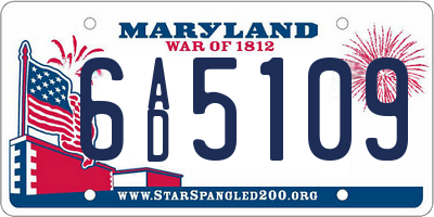 MD license plate 6AD5109