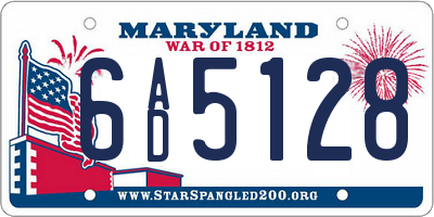 MD license plate 6AD5128
