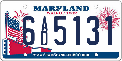 MD license plate 6AD5131