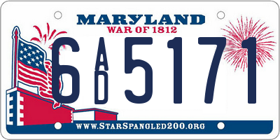 MD license plate 6AD5171