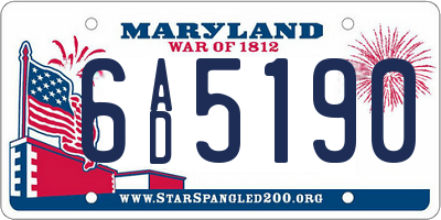 MD license plate 6AD5190