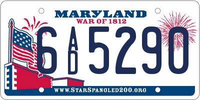 MD license plate 6AD5290
