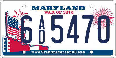 MD license plate 6AD5470