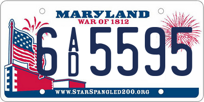MD license plate 6AD5595