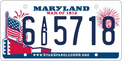 MD license plate 6AD5718