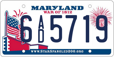 MD license plate 6AD5719