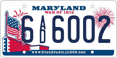 MD license plate 6AD6002