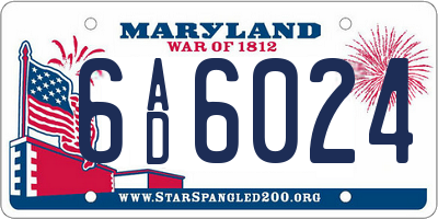 MD license plate 6AD6024