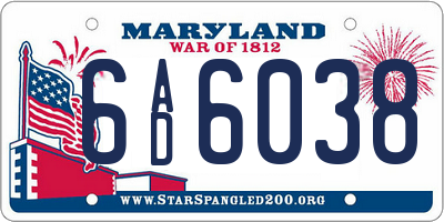 MD license plate 6AD6038