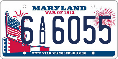 MD license plate 6AD6055