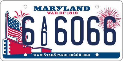 MD license plate 6AD6066