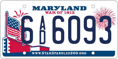 MD license plate 6AD6093