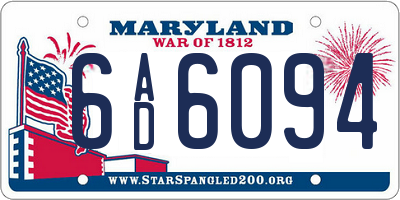 MD license plate 6AD6094