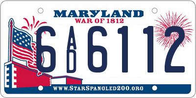 MD license plate 6AD6112