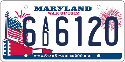 MD license plate 6AD6120