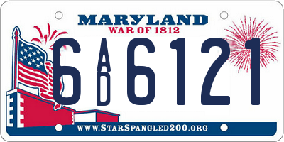 MD license plate 6AD6121