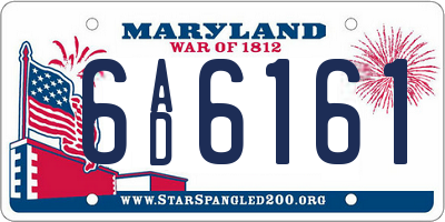 MD license plate 6AD6161