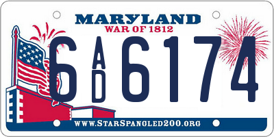 MD license plate 6AD6174
