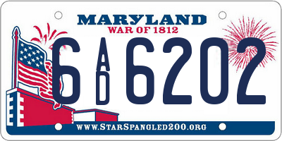 MD license plate 6AD6202