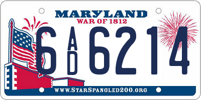 MD license plate 6AD6214